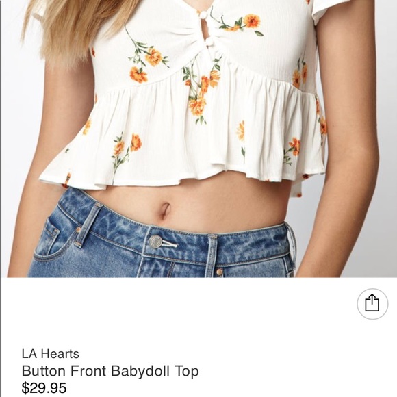 Flowered PacSun crop top! New never worn - Picture 2 of 2